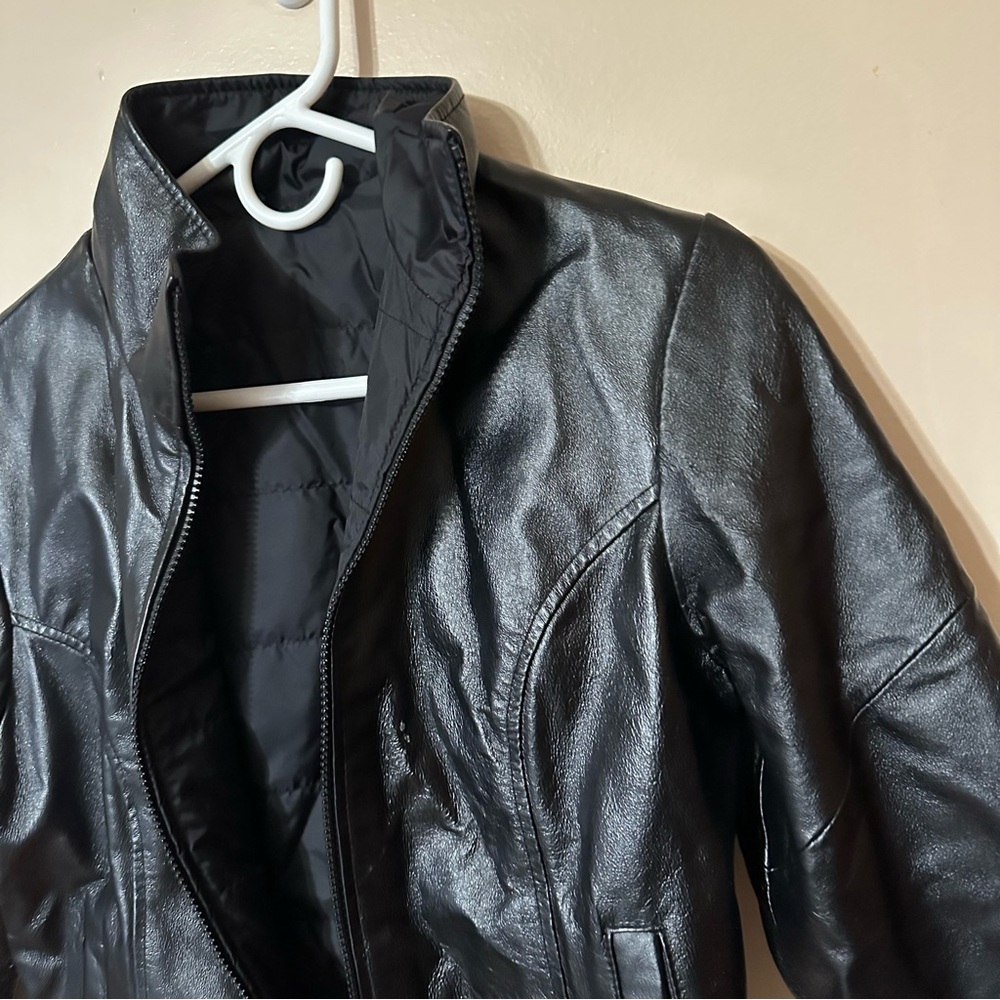 Wilson’s Leather Maxima black leather women’s jacket size small reversible - Picture 3 of 11